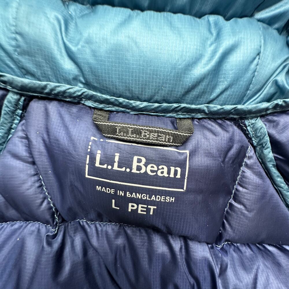 LL Bean Ultralight 850 Fill DownTek Down Hooded Jacket Womens Large Petite - Picture 3 of 14